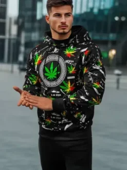 Bluza z kapturem męska czarna O/B269Z^Ozonee Best