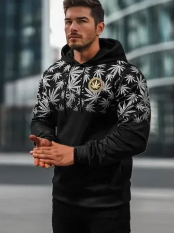 Bluza z kapturem męska czarna O/B272Z^Ozonee Best