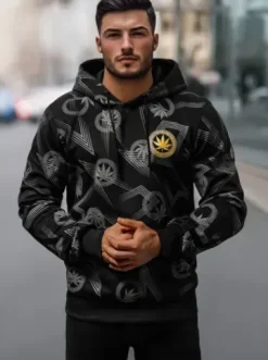 Bluza z kapturem męska czarna O/B271Z^Ozonee Discount