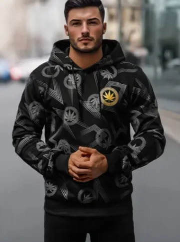 Bluza z kapturem męska czarna O/B271Z^Ozonee Discount
