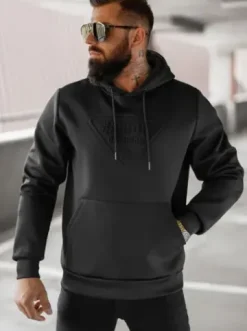 Bluza z kapturem męska czarna JS/27B6500/3Z^Ozonee Online