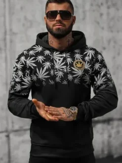 Bluza z kapturem męska czarna O/B272^Ozonee New