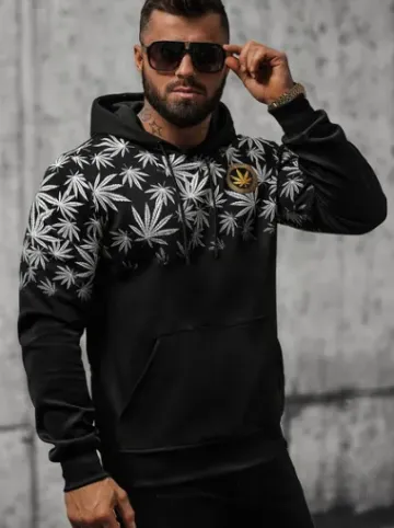 Bluza z kapturem męska czarna O/B272^Ozonee New