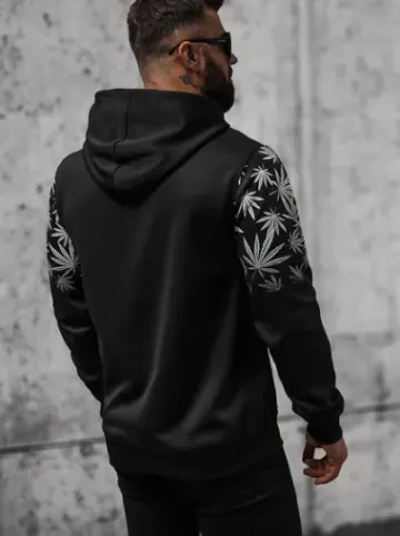 Bluza z kapturem męska czarna O/B272^Ozonee New
