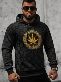 Bluza z kapturem męska czarna O/B265^Ozonee Fashion