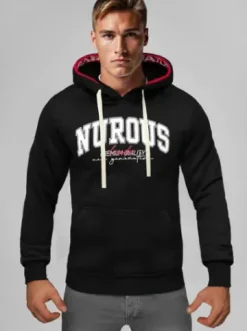 Bluza z kapturem męska czarna O/TT30510^Ozonee Outlet