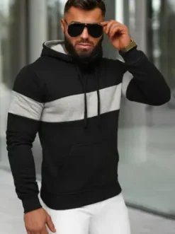 Bluza z kapturem męska czarna JS/8B1316/3^Ozonee Hot