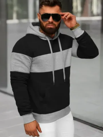 Bluza z kapturem męska czarna JS/8B1313/3^Ozonee Clearance