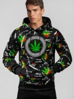 Bluza z kapturem męska czarna O/B269^Ozonee Discount