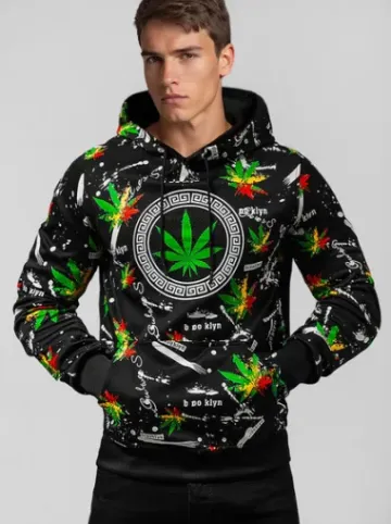 Bluza z kapturem męska czarna O/B269^Ozonee Discount