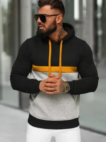 Bluza z kapturem męska czarna JS/8B1319/3^Ozonee Sale