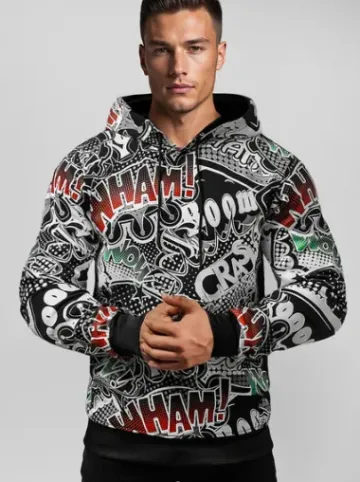 Bluza z kapturem męska czarna O/B270Z^Ozonee New
