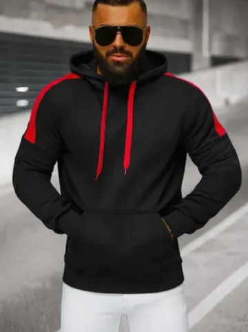 Bluza z kapturem męska czarna JS/8B1318/3^Ozonee Discount