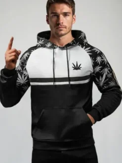 Bluza z kapturem męska czarna O/B268^Ozonee Sale