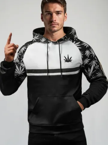 Bluza z kapturem męska czarna O/B268^Ozonee Sale
