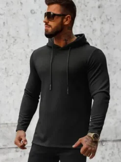 Bluza z kapturem męska czarna O/D7249^Ozonee New