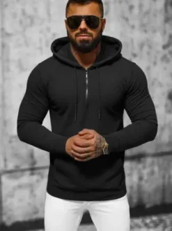 Bluza z kapturem męska czarna O/TB2273^Ozonee Outlet