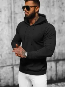 Bluza z kapturem męska czarna O/TB2273^Ozonee Outlet