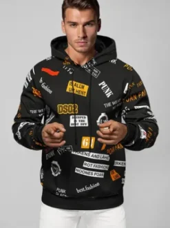 Bluza z kapturem męska czarna JS/8B1250/3Z^Ozonee Sale