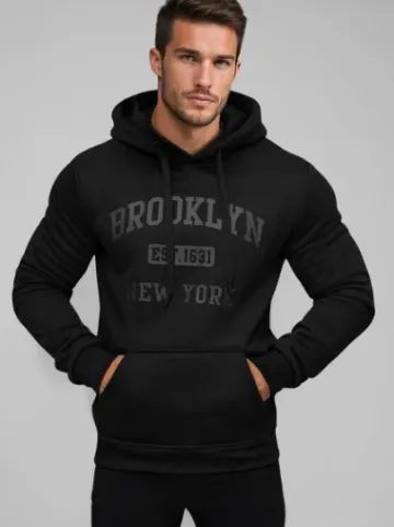 Bluza z kapturem męska czarna JS/8B1350/3Z^Ozonee Discount