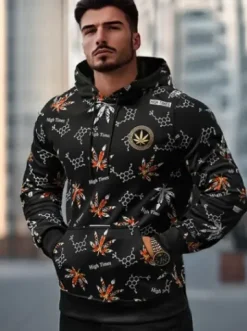 Bluza z kapturem męska czarna O/B266Z^Ozonee Online