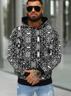 Bluza z kapturem męska czarna JS/8B1236/3^Ozonee Outlet