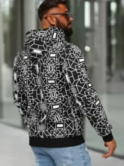 Bluza z kapturem męska czarna JS/8B1236/3^Ozonee Outlet