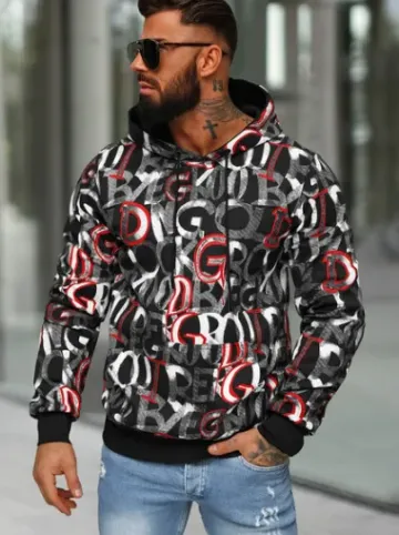 Bluza z kapturem męska czarna JS/8B1237/3^Ozonee New
