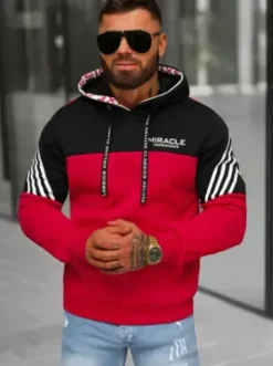 Bluza z kapturem męska czerwona O/TT30505^Ozonee Best