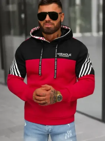 Bluza z kapturem męska czerwona O/TT30505^Ozonee Best