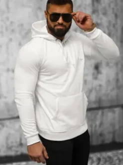 Bluza z kapturem męska ecru O/TB2272^Ozonee Sale
