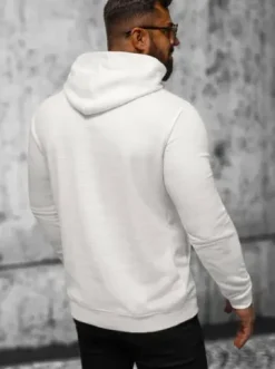Bluza z kapturem męska ecru O/TB2272^Ozonee Sale