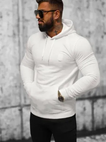 Bluza z kapturem męska ecru O/TB2272^Ozonee Sale