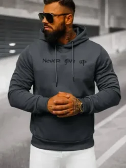 Bluza z kapturem męska grafitowa JS/27B6512/5^Ozonee Discount