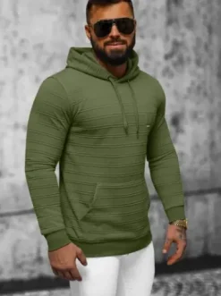 Bluza z kapturem męska khaki O/TB2272^Ozonee New