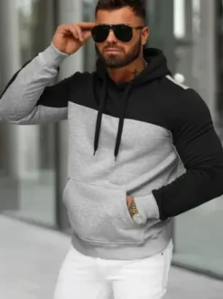 Bluza z kapturem męska szara JS/8B1307/2^Ozonee Best