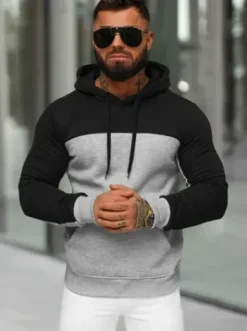 Bluza z kapturem męska szara JS/8B1307/2^Ozonee Best
