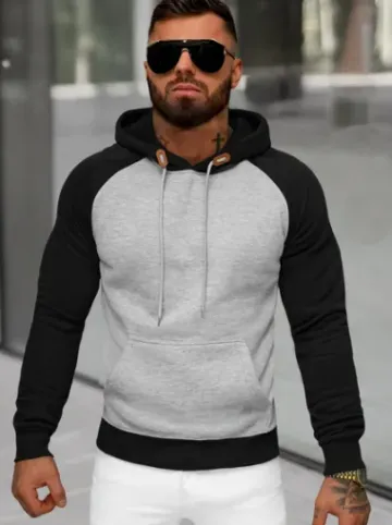 Bluza z kapturem męska szara JS/8B157/2^Ozonee Clearance