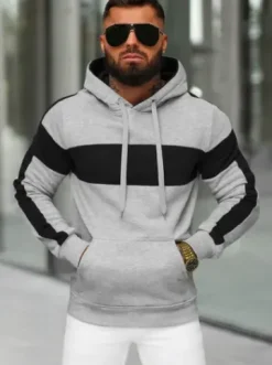 Bluza z kapturem męska szara JS/8B1309/2^Ozonee Sale