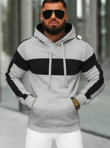 Bluza z kapturem męska szara JS/8B1309/2^Ozonee Sale
