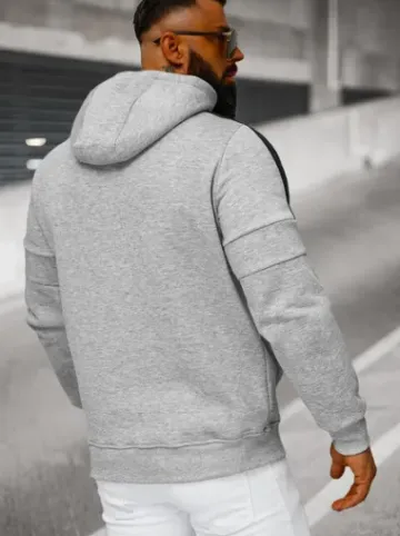 Bluza z kapturem męska szara JS/8B1318/2^Ozonee Sale