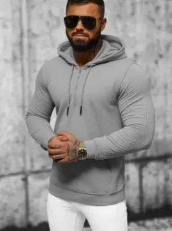 Bluza z kapturem męska szara O/TB2273^Ozonee Sale