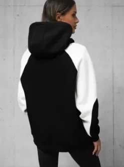 Bluza z kapturem oversize czarna O/SWE23037Z^Ozonee Outlet