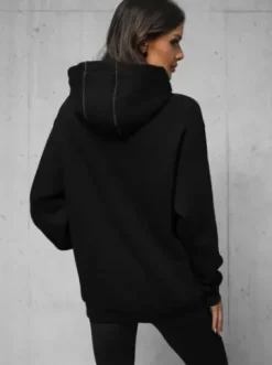 Bluza z kapturem oversize czarna O/SWE23013^Ozonee Fashion