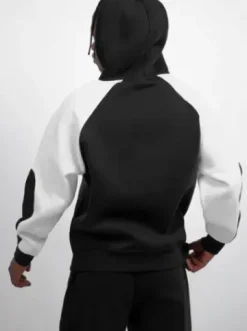 Bluza z kapturem oversize czarna O/SWE23037Z^Ozonee Fashion