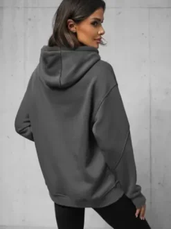 Bluza z kapturem oversize grafitowa O/SWE23019Z^Ozonee Best