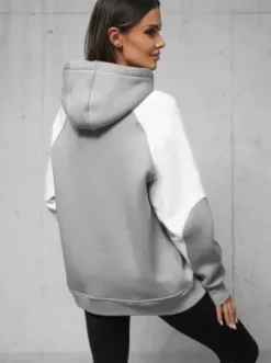 Bluza z kapturem oversize szara O/SWE23027^Ozonee New