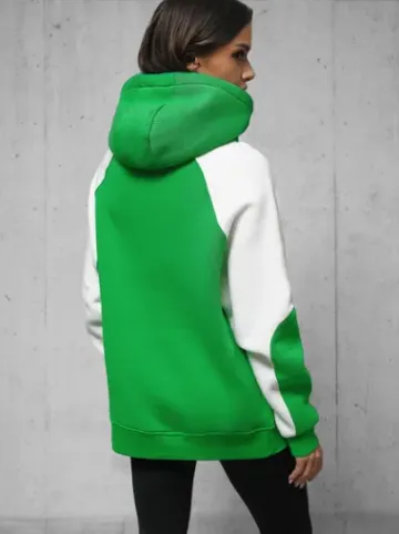 Bluza z kapturem oversize zielona O/SWE23037Z^Ozonee Hot