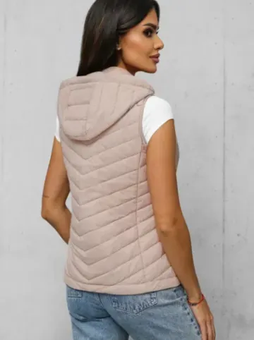 Kamizelka damska pikowana beżowa JS/16M9255/62^Ozonee Discount