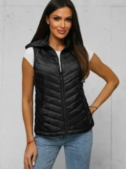 Kamizelka damska pikowana czarna JS/16M9255/392^Ozonee Discount